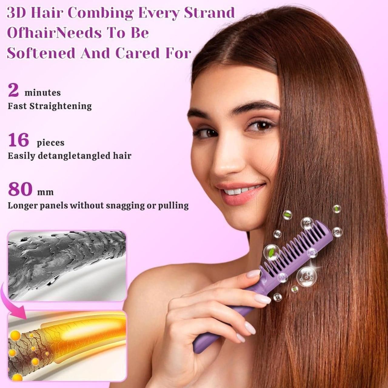 Mini Cordless Hair Straightener Comb | Quick Styling Anytime, Anywhere